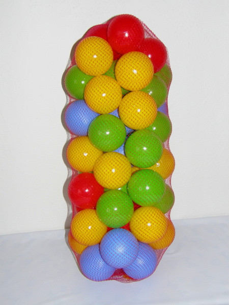 Balónky,míčky plastové do bazénu,hracích koutů 7cm 50ks v síťce
