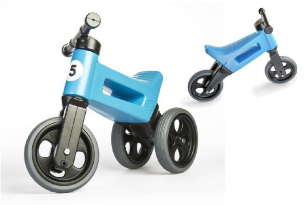 Odrážedlo modré FUNNY WHEELS NEW SPORT 2v1 výška sedadla nastavitelná 28 - 31cm nosnost 50 kg