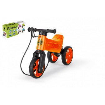 Odrážedlo FUNNY WHEELS Rider SuperSport oranžové 2v1+popruh,výš.sedla28/30cm nos.25kg 18m