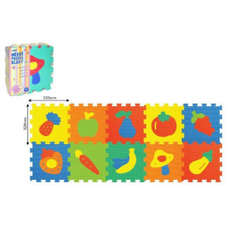 Měkké bloky  soft pěnové puzzle ovoce 10 ks 30 x 30 cm