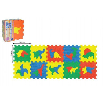 Měkké bloky baby soft pěnové puzzle Dinosaurus 10 ks 30 x 30 cm