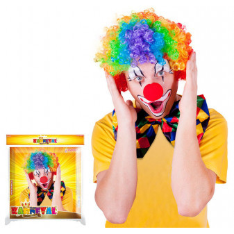 Karnevalová paruka klaun barevná dospělá