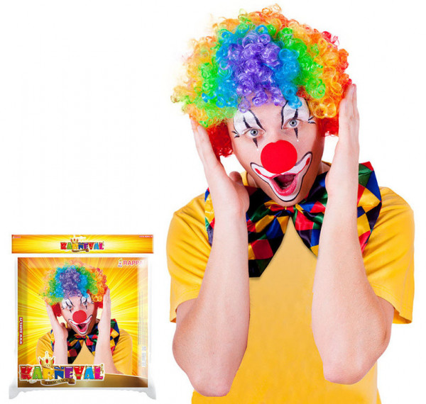 Karnevalová paruka klaun barevná dospělá