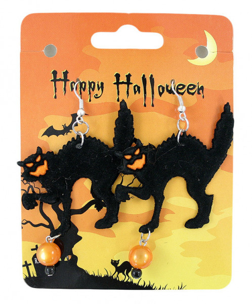 Karnevalové náušnice kočka halloween