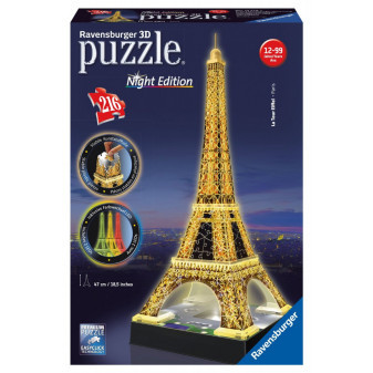 Ravensburger 3D puzzle Eiffelova věž 216 dílků noční edice svíticí