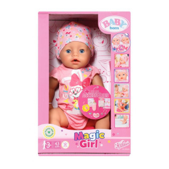 Zapf Creation BABY born s kouzelným dudlíkem, holčička, 43 cm v otevřené krabici