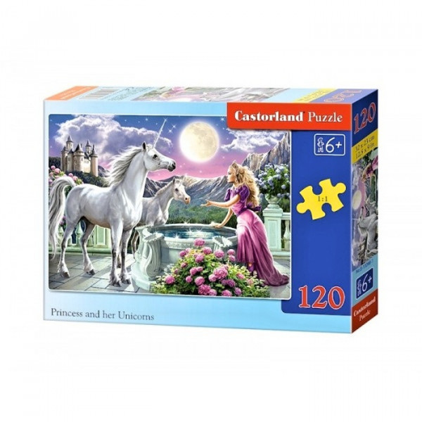 Castorland 13098 puzzle Princezna s jednorožci 120 dílků