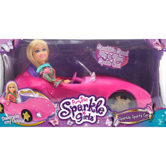 Módní panenka Sparkle Girlz se závodním autem