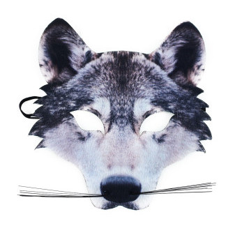 Obličejová maska škraboška vlk dětská látková