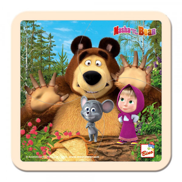 Bino Puzzle Máša a Medvěd  s myškou 15x15cm