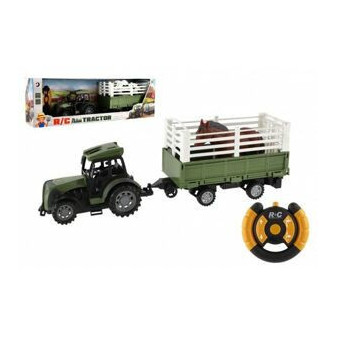 Traktor s vlekem RC plast 43cm 2,4GHz na dálkové ovládání na baterie