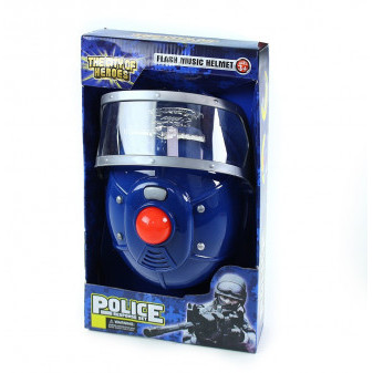 Helma policie se zvukem a světlem na baterie
