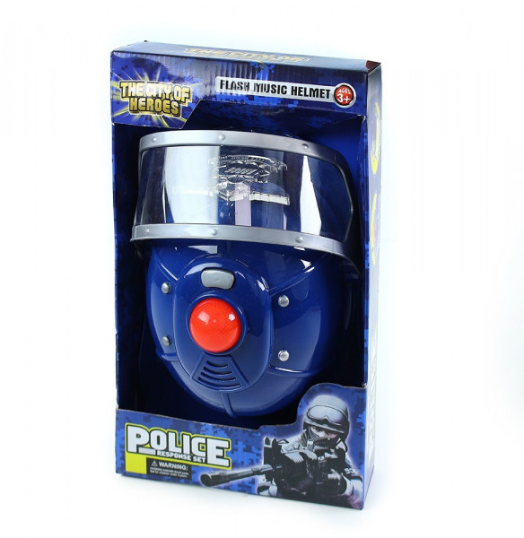 Helma policie se zvukem a světlem na baterie
