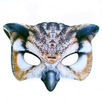 Obličejová maska škraboška sova dětská látková