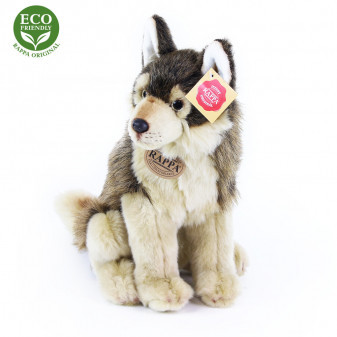 Plyšový vlk sedící 28 cm ECO-FRIENDLY