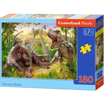Castorland 18413 Puzzle 180 dílků - Dinosauří bitva