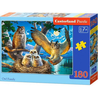 Castorland 18437 Puzzle 180 dílků - Soví rodinka