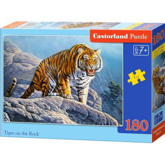 Castorland 18451 Puzzle 180 dílků - Tygr na skále