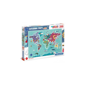 Clementoni 29064 puzzle SuperColor 250 dílků Mapa světa