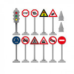 Značky a semafor na blistru