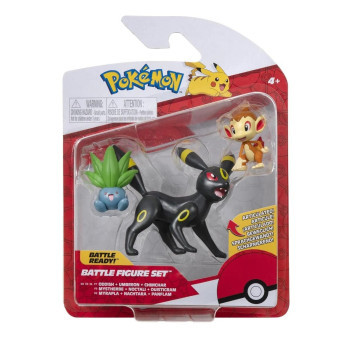 Pokémon figurky - 3 ks v balení  Oddish, Umbreon, Chimchar