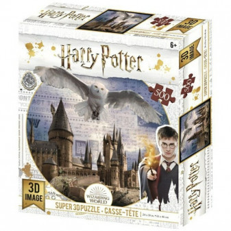 Puzzle 3D Harry Potter Bradavice a Hedvika 500 dílků