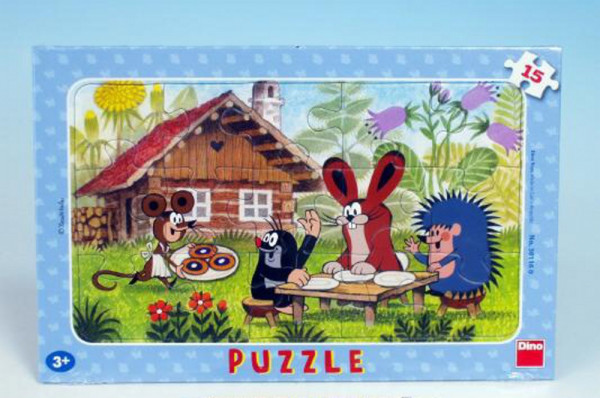 Dino puzzle deskové Krtek na návštěvě 15 dílků 301160