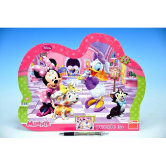 Dino puzzle Minnie a mazlíčci kontura 35 x 28 cm 25 dílků