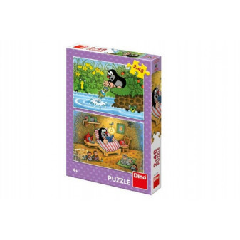 Dino Puzzle Krtek a Perla 26x18cm 2x48 dílků