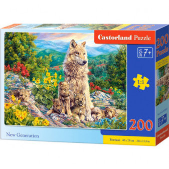 Castorland 222087 Puzzle 200 dílků premium - Nová generace vlků