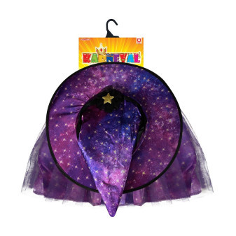Dětský kostým tutu sukně čarodějnice s kloboukem 3 - 7 let