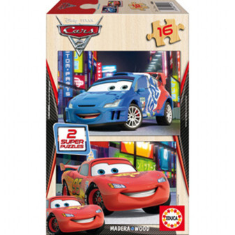 Educa dřevěné puzzle 2 x 16 dílků Cars 2