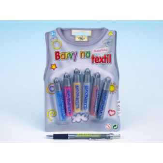 Barvy na textil metalické 6 ks na kartě