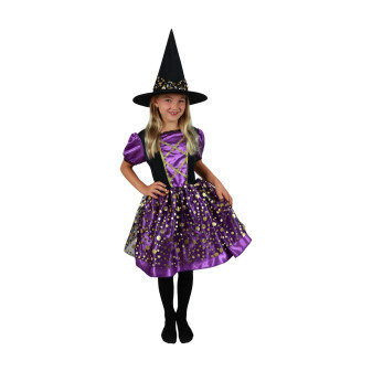 Dětský kostým čarodějnice fialovo-černá (S) e-obal 3-6 let