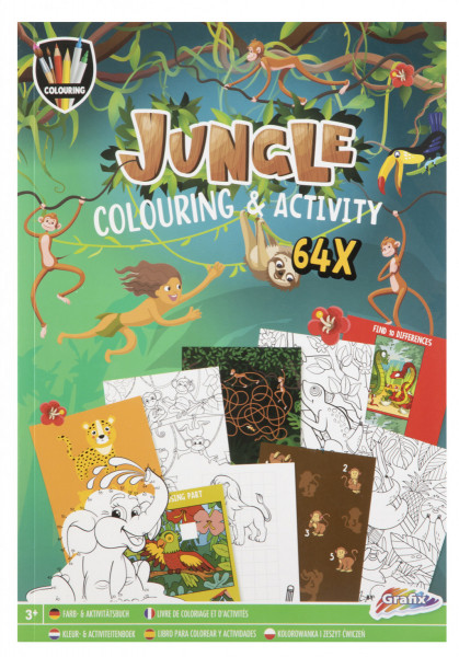 Kniha s omalovánkami a aktivitami Jungle A4