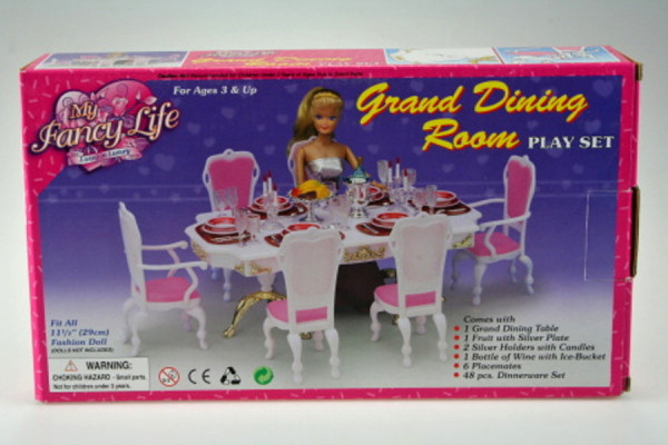Glorie Jídelní stůl s doplňky pro panenky barbie Gloria