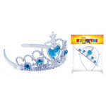 Frozen Ledové království karnevalová korunka pro zimní princeznu modrá plastová