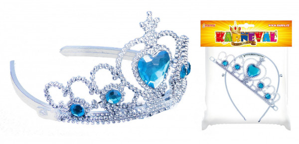 Frozen Ledové království karnevalová korunka pro zimní princeznu modrá plastová