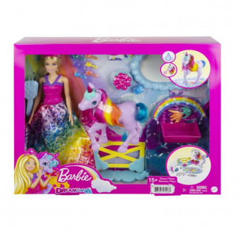 Mattel BRB Barbie Princezna a duhový jednorožec GTG01