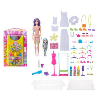 Mattel Barbie Color reveal Barbie neonová batika dárkový set HCD29