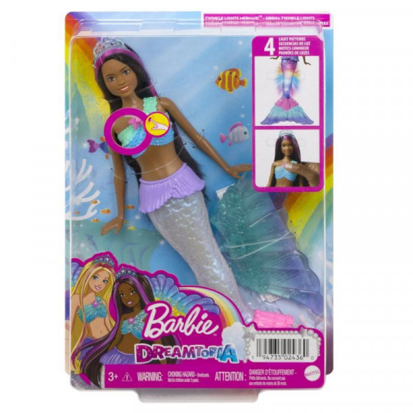 Mattel BRB Barbie Blikající mořská panna brunetka HDJ37