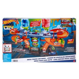 Mattel HW Hot Wheels City color shifters automyčka se spirálou HDP05