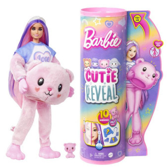 Mattel Barbie Cutie Reveal Barbie pastelová edice - Medvěd HKR04
