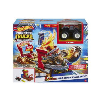 Mattel Hot Wheels Monster Trucks Aréna: Závodní výzva herní set - požární výzva HNB90