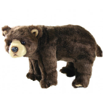 Plyšový medvěd stojící hnědý 40 cm