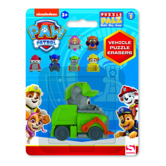 Autíčka puzzle s firgurkou gumová 3D Paw Patrol Tlapková patrola