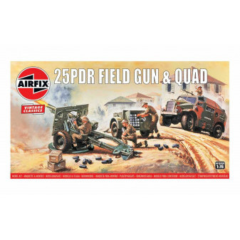 Airfix A01305V Classic Kit VINTAGE military - 25pdr Field Gun & Quad (1:76