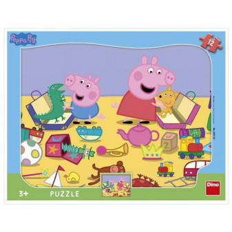 Dino Puzzle Peppa Pig si hraje 12 ks - tvary
