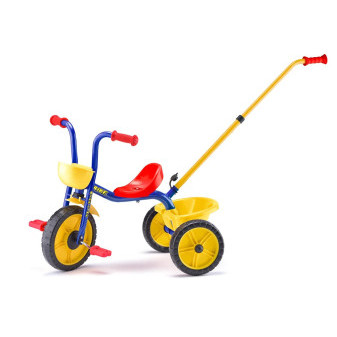 Merkur Tříkolka Baby Trike s vodící tyčí žluto-modrá