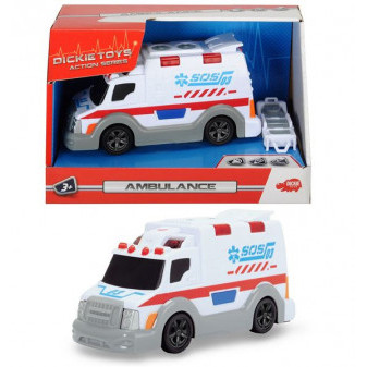 Dickie AS Ambulance auto na volnoběh se světelnými a zvukovými efekty na baterie 15 cm